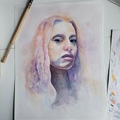 Final project in Artistic Portrait with Watercolors course. Un proyecto de Pintura a la acuarela de Mayra - 29.04.2020