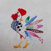 Gallito en crea. Embroider, Creativit, and DIY project by Paz Guzmán - 06.09.2020