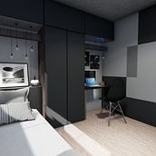 Dormitorio masculino ADN TRANQUILIDAD. Un progetto di Architettura d'interni di Montserrat Ly - 28.04.2020