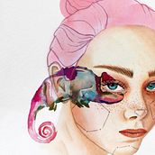 La mujer camaleón. Un proyecto de Ilustración tradicional, Ilustración digital y Pintura a la acuarela de Paula - 25.04.2020