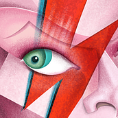 David Bowie. Un progetto di Illustrazione digitale, Art to, Arte concettuale, Disegno a matita, Disegno digitale e Pittura digitale di Santiago Carranza - 24.04.2020