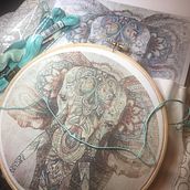 Elephant embroidery . Projekt z dziedziny  Haft użytkownika Lorena Soler Casale - 25.04.2020