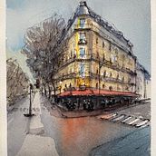 Mi Proyecto del curso: Dibujo arquitectónico con acuarela y tinta Ein Projekt aus dem Bereich Aquarellmalerei von David Pallarès - 25.04.2020