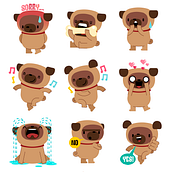 Janjo the Pug. Character Design project by Fabio Boehl - 04.26.2020