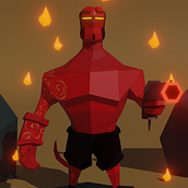 Hellboy low poly . 3D, 3D Design, 3D Character Design, and 3D Modeling project by bejtao - 04.26.2020