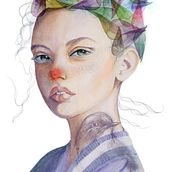 Mi Proyecto del curso: Retrato ilustrado en acuarela Soñando en color. Portrait Drawing, and Watercolor Painting project by Mariela Valdivia - 04.26.2020