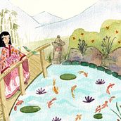 Meu projeto do curso: Ilustração em aquarela com influência japonesa. Ilustração tradicional projeto de poliana_ff11 - 27.04.2020