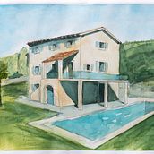My project in Architectural Sketching with Watercolor and Ink course. Architecture, Drawing, and Watercolor Painting project by Marcin - 04.27.2020