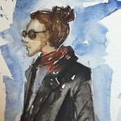 Retrato en acuarela, muy suelto. . Street Art, and Watercolor Painting project by Pablo David Acosta Rodriguez - 04.27.2020