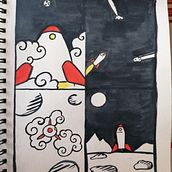 Moon cartoon. Traditional illustration project by Giulia Murgia - 04.27.2020