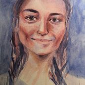 My project in Artistic Portrait with Watercolors course. Portrait Drawing, and Watercolor Painting project by Manouk Bakermans - 04.21.2020
