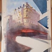 Mi Proyecto del curso: Dibujo arquitectónico con acuarela y tinta. Een project van Aquarelschilderen van Almudena Alcover - 29.04.2020