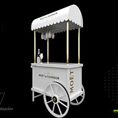 BarCart Moet_Chandon. 3D, 3D Design, Retail Design, e Design de produtos projeto de Jose Pineda - 29.04.2020