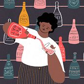 Punch - Sparkling Wine. Ilustração digital e Ilustração tradicional projeto de Carmela Caldart - 30.03.2020