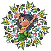 Mandala Sirena. Digital Drawing, Digital Illustration, and Children's Illustration project by Giselle Escandón Silva - 04.30.2020