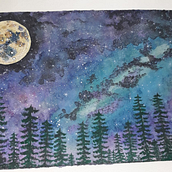 Práctica de Galaxia 1. Watercolor Painting project by Elisa López - 05.08.2020
