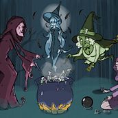 Proyecto: Aquelarre de las cuatro brujas del bosque . Design de caractere, Creativitate, Ilustrație digitală, Ilustrație pentru copii și Desen digital de marycruz - 05.01.2020
