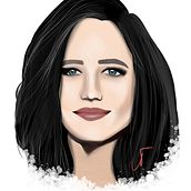 Ilustración Eva Green. Traditional illustration project by Natalia Araque Laosa - 05.01.2020