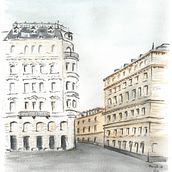 Somewhere in Paris. Un progetto di Illustrazione architettonica e Pittura ad acquerello di ghazallababidi - 05.05.2020