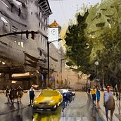 Paisaje urbano de Cordoba. wet . Watercolor Painting project by Viviana Fonseca - 05.02.2020