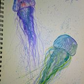 MIS PRIMERAS MEDUSAS. Watercolor Painting project by Diana Rios - 05.01.2020