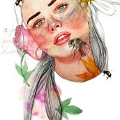 Mi Proyecto del curso: Retrato ilustrado en acuarela @ropintacosas Ein Projekt aus dem Bereich Bildende Künste und Digitale Illustration von Rocío Gómez - 03.05.2020