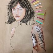 Ilustración con pastel y lápices de colores. Een project van  Artistieke tekening,  Portrettekening y Traditionele illustratie van Grecia Torres - 02.05.2020