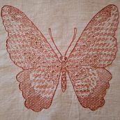 Mariposa en Blackwork . Un proyecto de Bordado de Cristina Amador - 03.05.2020