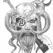 Vikingo a lápiz. Pencil Drawing, and Artistic Drawing project by sabela.rodriguez - 05.03.2020