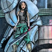 My project in Female Character Design for Comics course. Drawing project by Mike Shackle - 05.03.2020