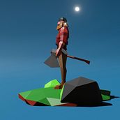 Mi Proyecto del curso: Modelado de personajes low poly para videojuegos . 3D, 3D Character Design, and Traditional illustration project by Lucas Etcheverry - 05.03.2020