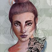 Meu projeto do curso: Retrato ilustrado em aquarela. Traditional illustration project by Carolinne Xavier - 05.04.2020