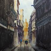 Meu projeto do curso: Paisagens urbanas em aquarela . % Vandeberg Medeiros tarafından hazırlanan Güzel sanatlar projesi - 05.04.2020