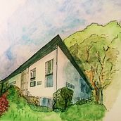 Mi Proyecto del curso: Villa Planchart en tinta y acuarela. Architecture project by Ad Nu - 05.09.2020