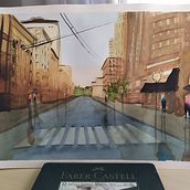 Mi Proyecto del curso: Paisajes urbanos en acuarela. Watercolor Painting project by lauromvil - 05.05.2020