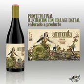 Ammonita, Vino Tinto Crianza Denominación de origen calificada Rioja. Projekt z dziedziny Ilustracja c i frowa użytkownika Monica López-Dávalos - 05.05.2020
