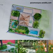 Jardín de vivienda . Un projet de Architecture, Illustration architecturale, Pa , et sagisme de Francisco Márquez Rodríguez - 05.05.2020