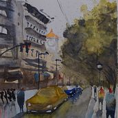 Mi Proyecto del curso: Paisajes urbanos en acuarela. Een project van Aquarelschilderen van Alberto Ochoa - 05.05.2020