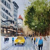 My project in Urban Landscapes in Watercolor course. Watercolor Painting project by Patty McRory - 05.07.2020