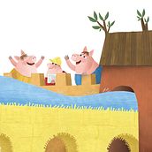 Los Tres Cochinillos Ein Projekt aus dem Bereich Kinderillustration, Traditionelle Illustration und Digitale Illustration von maria_albarran - 07.11.2019