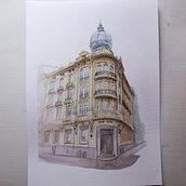 Mi Proyecto del curso: Dibujo arquitectónico con acuarela y tinta. Un progetto di Pittura ad acquerello di Bocana Creativa - 07.05.2020