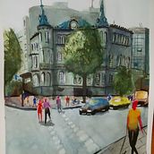 Mi Proyecto del curso: Paisajes urbanos en acuarela. Street Art, Fine Arts, and Sketching project by melomejia2005 - 05.08.2020