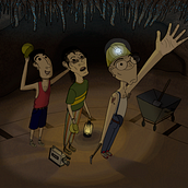 Los tres mineros ochenteros. Digital Illustration project by Scarlet García - 05.07.2020