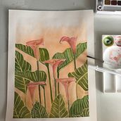 My project in Negative Watercolor Painting for Botanical Illustration course. Botanical Illustration project by mdukhayil - 05.08.2020