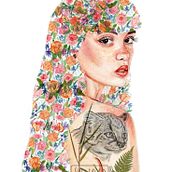 Mi Proyecto Retrato ilustrado en acuarela. Projekt z dziedziny R, sunek botaniczn, R, sunek c, frow, Ilustracja c, frowa,  R, sunek, Trad, c, jna ilustracja, R, sunek ołówkiem i Malowanie akwarelą użytkownika Soledad Delgado - 09.05.2020