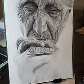 Retrato Madre Teresa de Calcuta. Traditional illustration, Fine Arts, Sketching, Pencil Drawing, Drawing, Portrait Drawing, Realistic Drawing, Artistic Drawing, and Figure Drawing project by Ezequiel Aisi - 05.04.2020