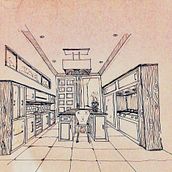  who would like this kitchen?. Un proyecto de Animación de personajes, Arquitectura, Arquitectura interior, Decoración de interiores, Dibujo a lápiz, Dibujo artístico, Dibujo realista, Diseño de iluminación, Diseño de interiores, Diseño, creación de muebles					, Diseño industrial e Ilustración arquitectónica de Belen Luciana Novelle - 09.05.2020