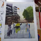 Mi Proyecto del curso: Paisajes urbanos en acuarela. Watercolor Painting project by Matias Santiago Godoy - 05.09.2020