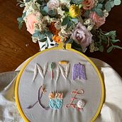 My project in Introduction to Raised Embroidery course. Embroider project by Patricia Rodriguez - 05.13.2020