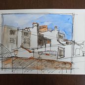 My project in Architectural Sketching with Watercolor and Ink course. Watercolor Painting project by steven.john.mallen - 05.09.2020